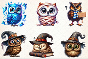Halloween Spooky Cute Owl Clipart, an Illustration by Rose Art (Thumbnail 3 of 7)