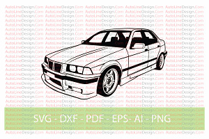 M3 E36 Drift Car Vector
