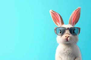 Cool Bunny with Glasses, a Holiday Photo by VetalStock