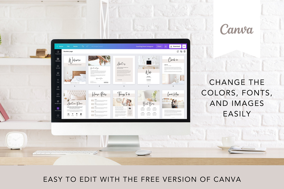 Airbnb Welcome Book Template Canva, a Brochure Template by DeeBeeDesign (Photo 7 of 10)
