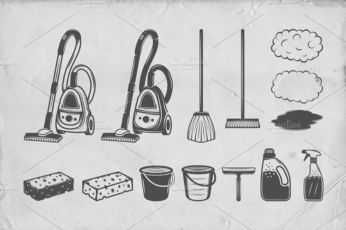 Set of Vintage Cleaning Emblems, a Branding & Logo Template by AkimD (Photo 3 of 4)