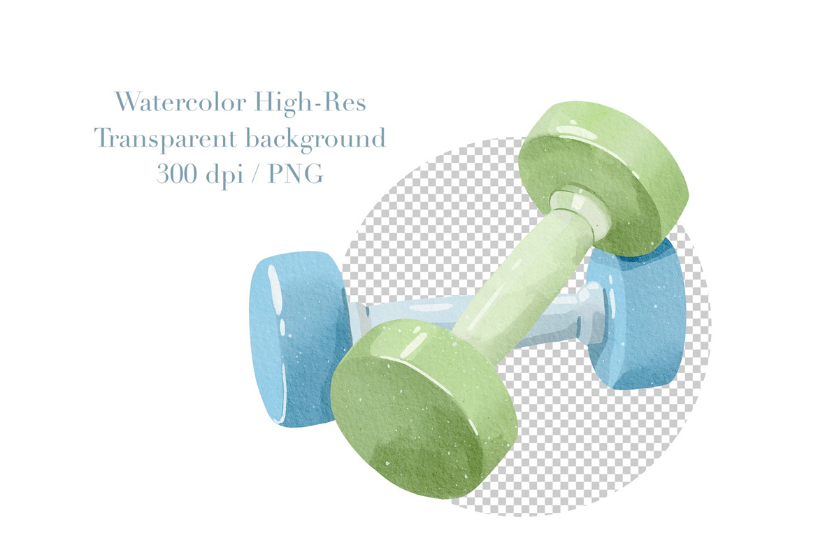 Watercolor Fitness Clipart Set, a Sport Illustration by ArtGiftsStudio (Photo 4 of 4)