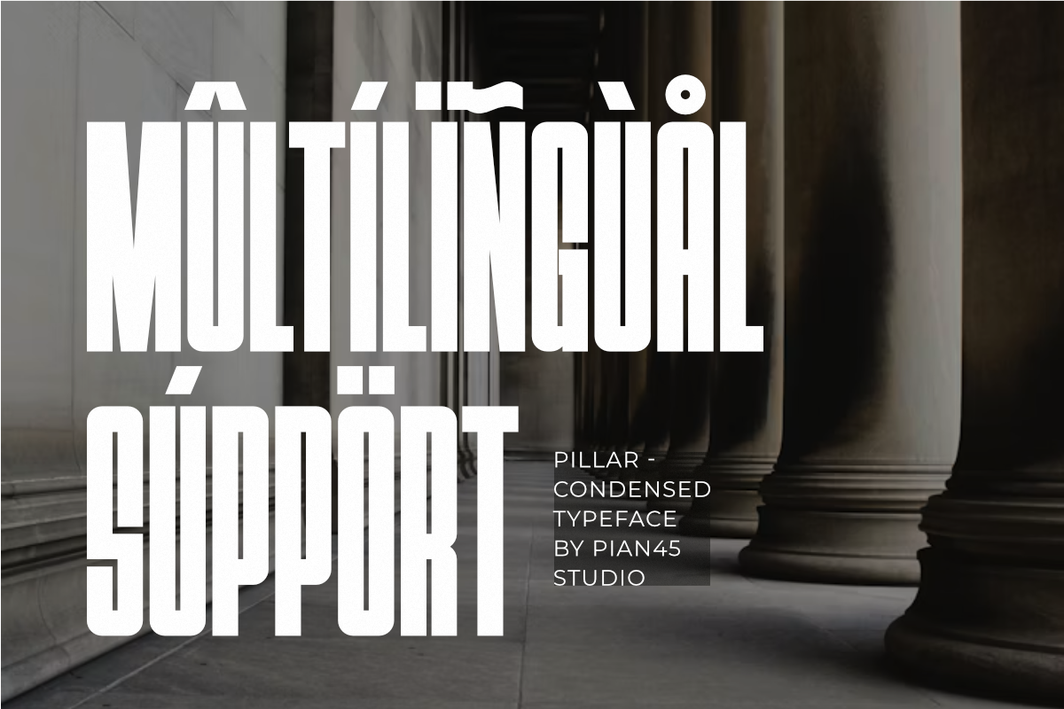 Pillar - Condensed Sans Serif Font, a Sans Serif Font by Pian45 Studio (Photo 7 of 8)
