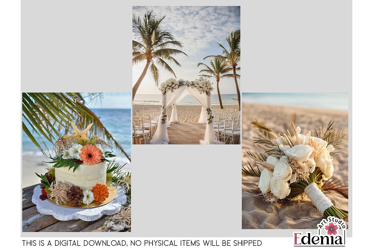 Beach Wedding Papers Sublimation, a Wallpaper Graphic by EdeniaArtStudio (Photo 5 of 15)