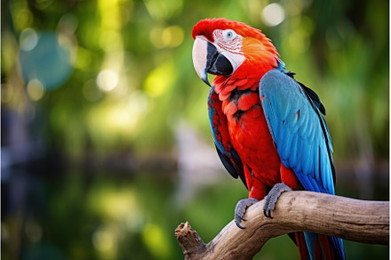 Vibrant Parrot macaw tropical island, an Animal Photo by Ylivdesign
