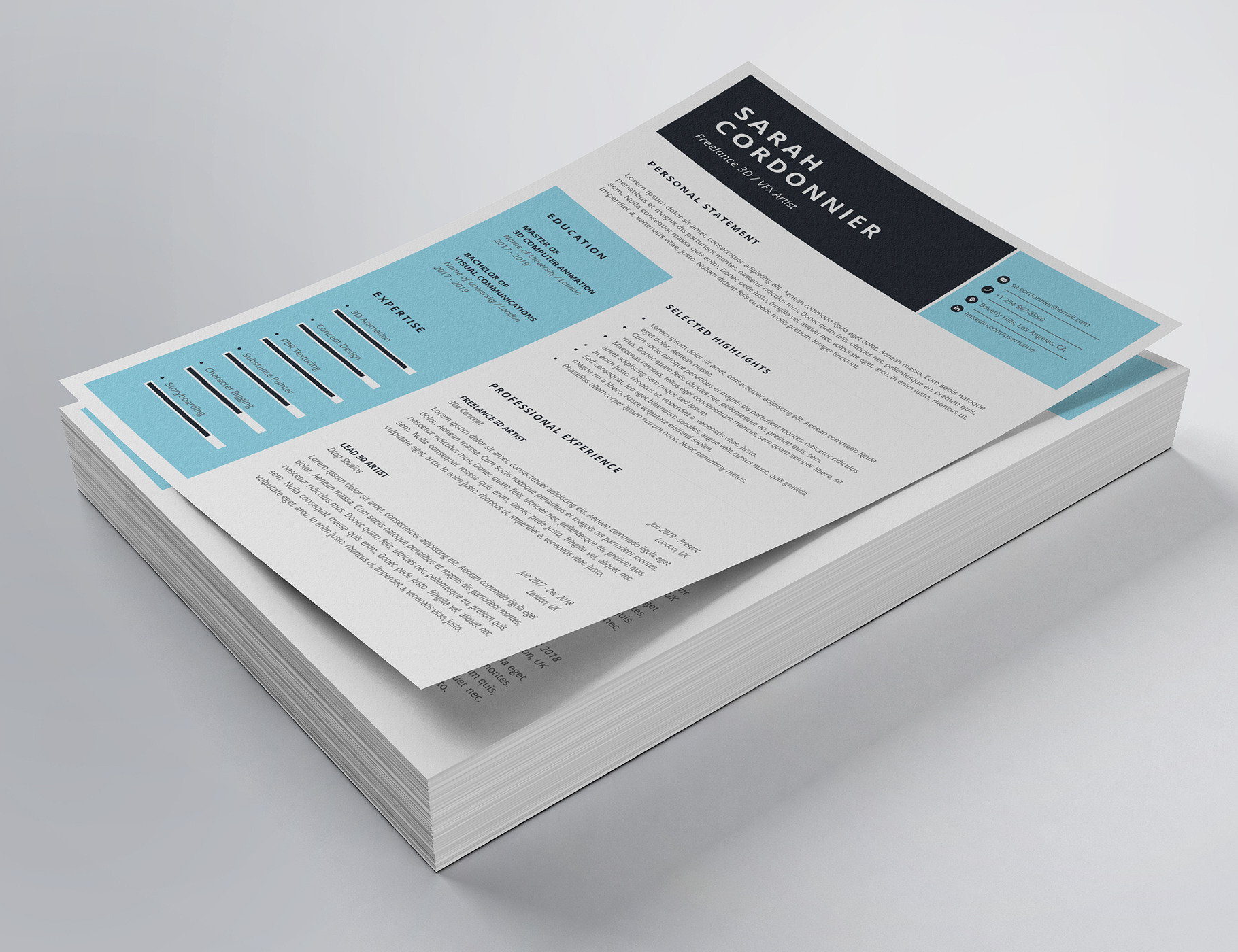 Clean Resume/CV Template, a Resume Template by Glassymart