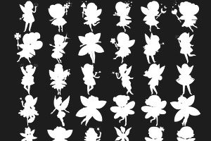 Cartoon Fairy Silhouettes Set 1