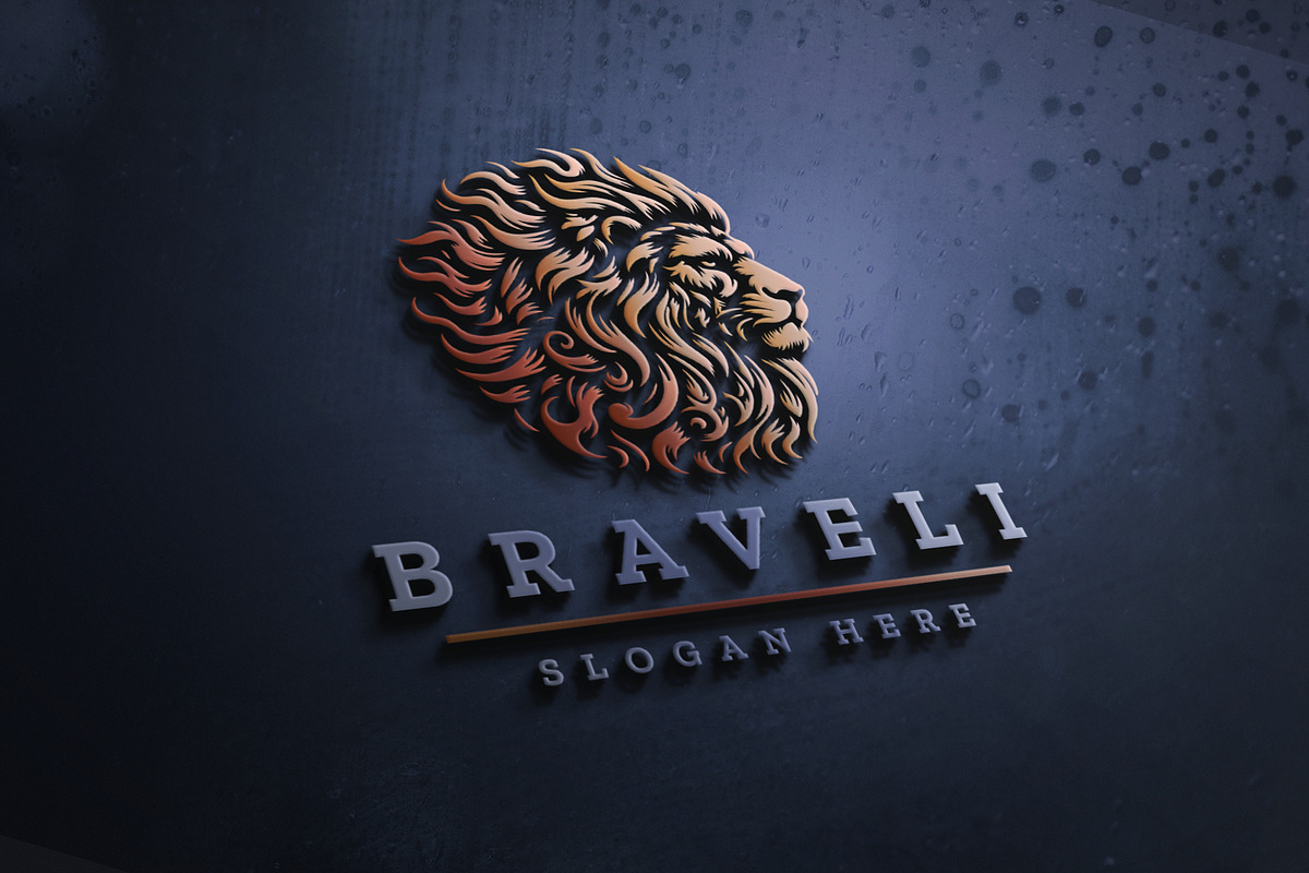 Brave Lion Head Logo, a Branding & Logo Template by Design_Planet (Photo 2 of 3)