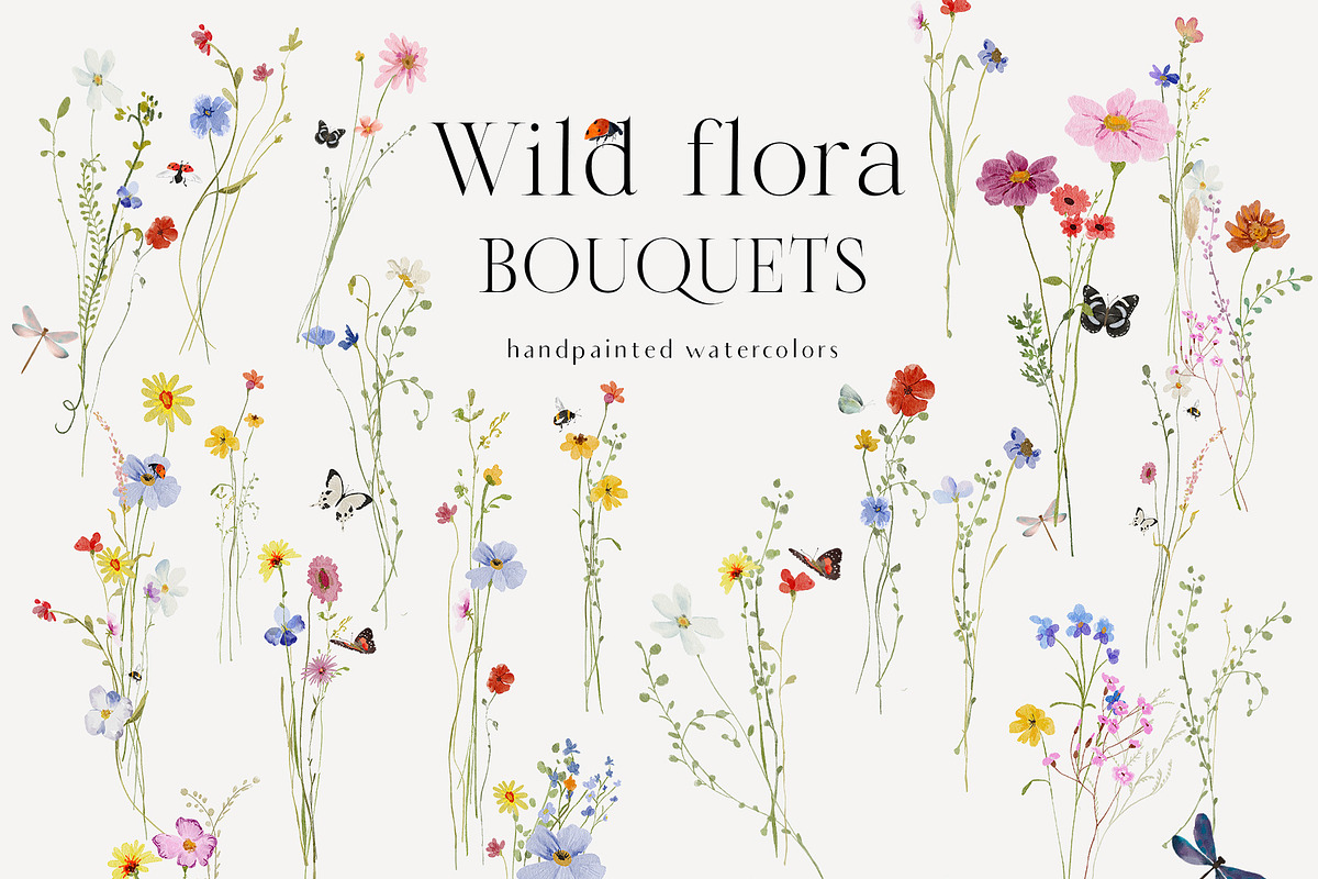 Watercolor Bright wildflowers set, a Decorative Illustration by Grace Noboa Illustrations (Photo 10 of 11)