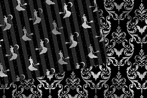 Black & Silver Halloween Patterns