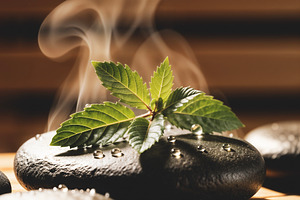 steaming spa stones, a Photo by rarrarorro