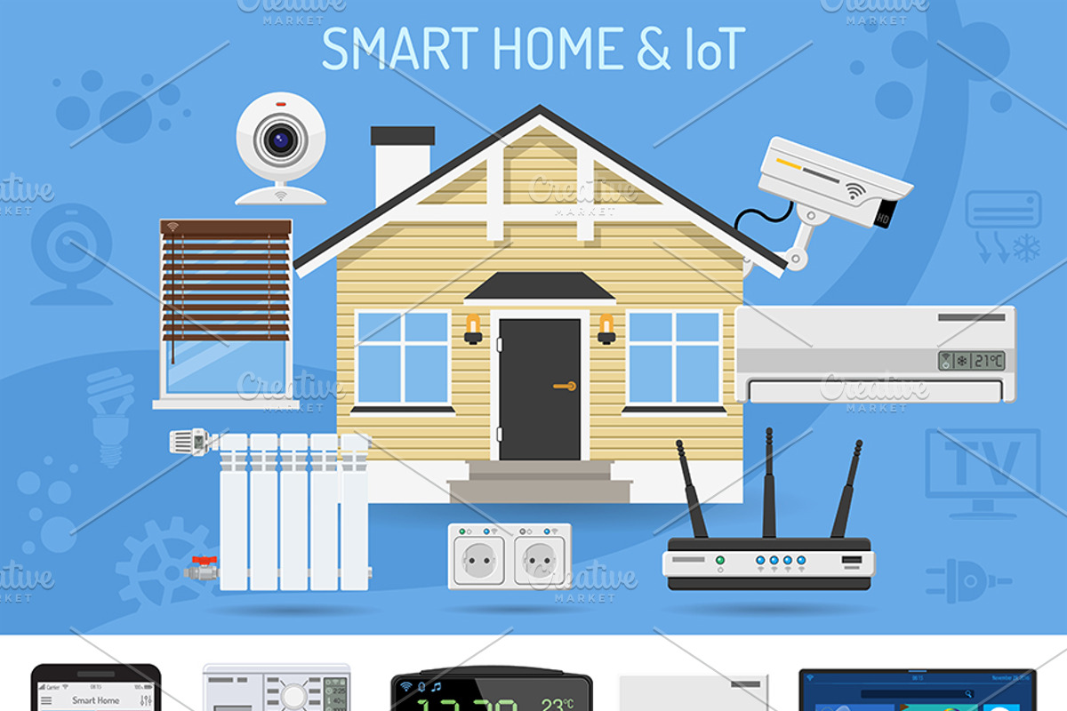 Smart Home and Internet of Things, a Technology Illustration by TAlex (Photo 2 of 7)