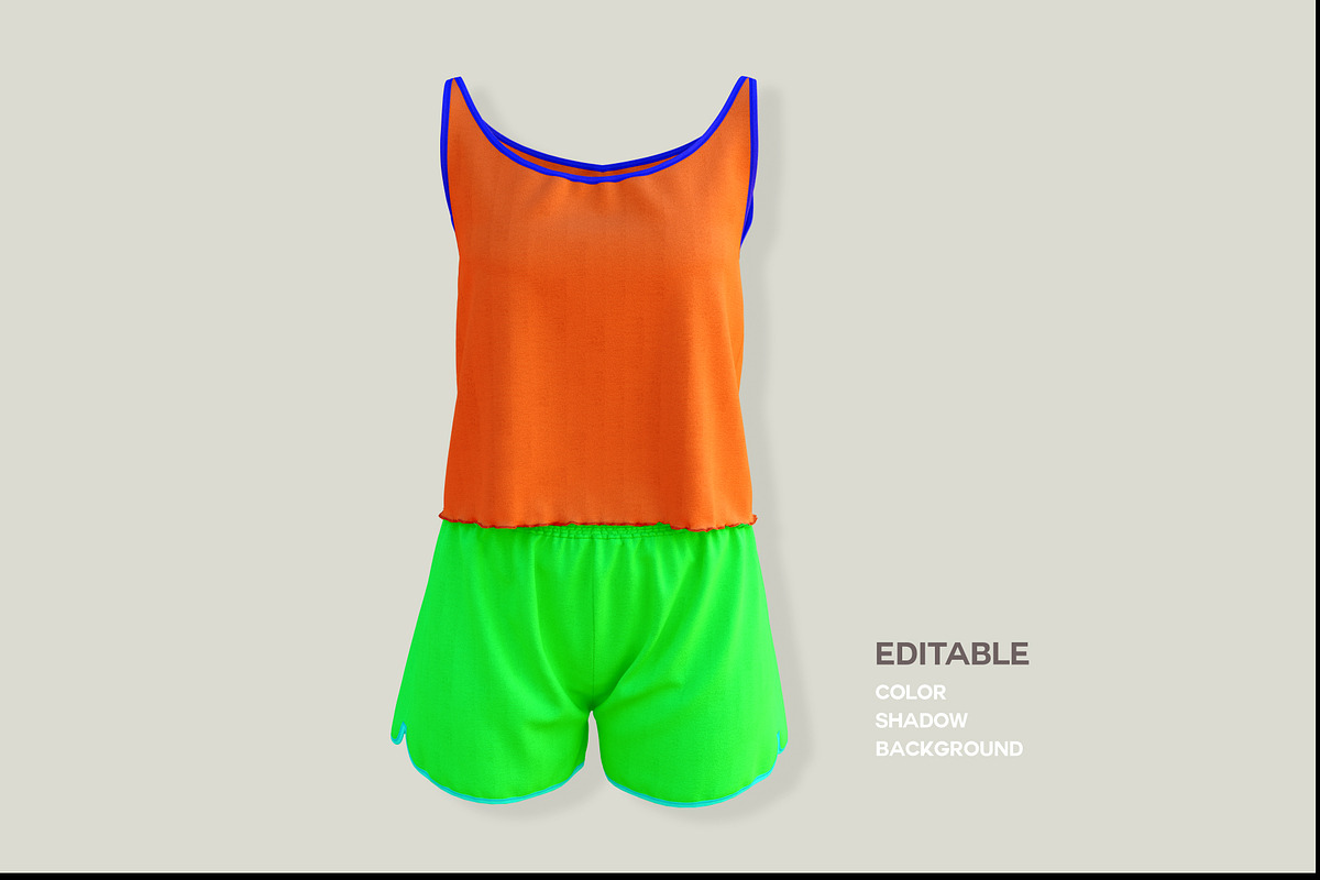 FEMALE PAJAMA MOCKUP, a Shirt Mockup by PudraART (Photo 7 of 7)