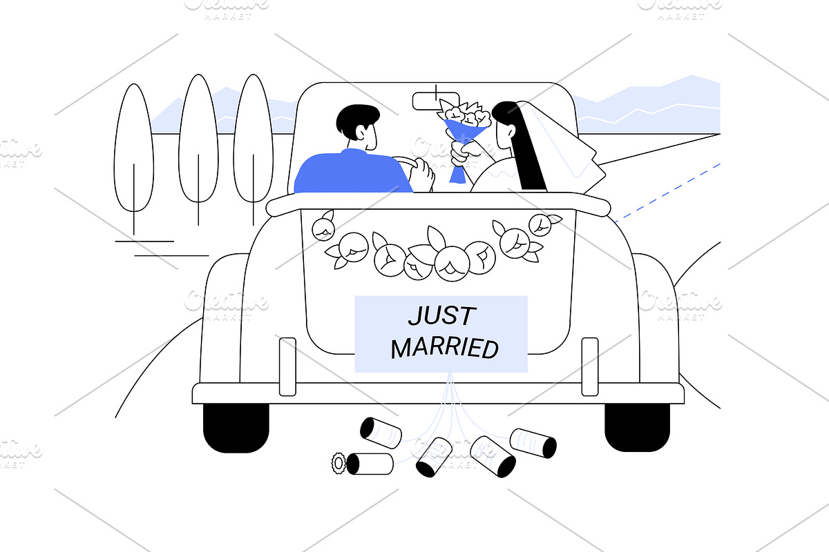 Just married isolated cartoon vector, a Person Illustration by Visual Generation
