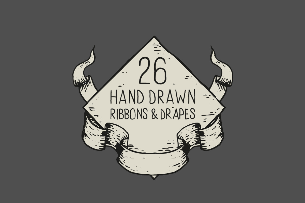 Hand Drawn Ribbons & Drapes, an Object Graphic by danielcomerci