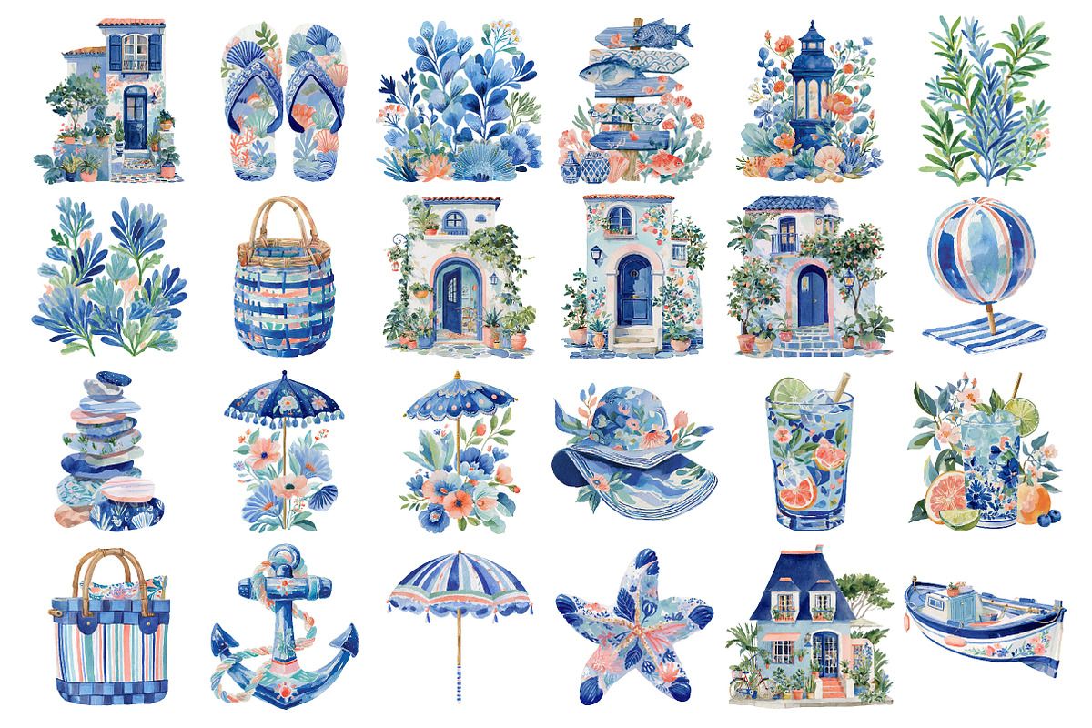 Mediterranean Coastal Clipart Png Se, an Illustration by Daily.Designs (Photo 2 of 3)