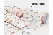 Baby Deer Bird Christmas pattern, a Pattern Graphic by Milatoo (Thumbnail 2 of 3)
