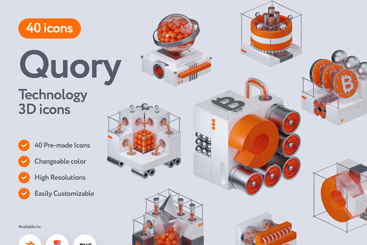 Quory Technology 3D Icons, a 3D by Welovegraphics (Photo 1 of 7)