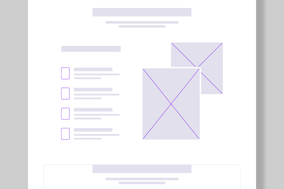Modern Landing Page Wireframe, a Wireframe Template by MightyDesign (Photo 4 of 9)