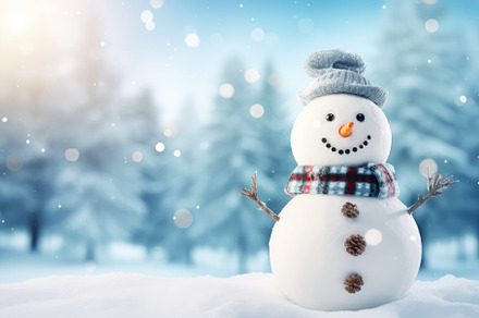 Snowman in winter forest. Christmas, a Photo by Iftikhar Alam