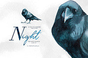 Hand-Painted Night Clipart Set, an Animal Illustration by ArtCreationsDesign (Thumbnail 27 of 29)