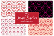 Stitch Hearts Seamless Patterns Set1, a Pattern Graphic by Aenyeth (Thumbnail 1 of 5)