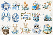 Blue Farmhouse Easter Clipart, an Illustration by NadiaTheronArt (Thumbnail 2 of 4)