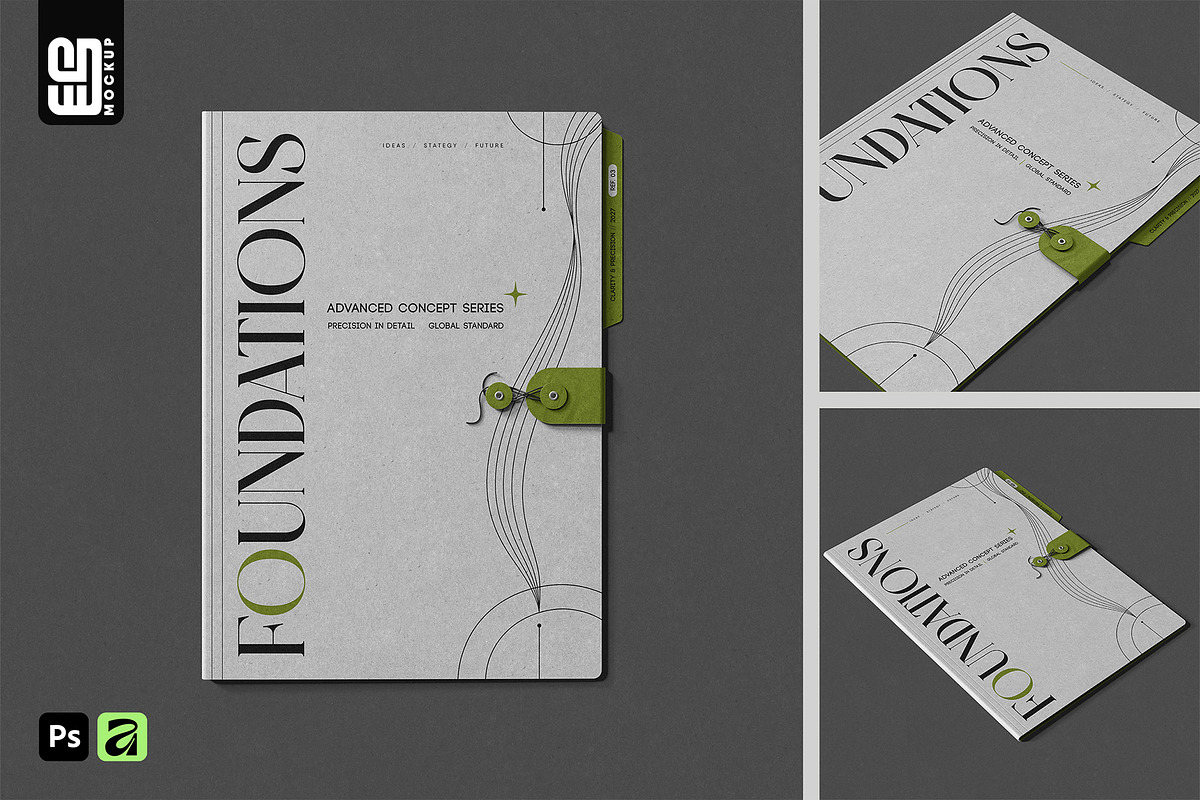 Tab Folder with String Tie Mockup, an Advertising Mockup by SD Mockup (Photo 1 of 5)