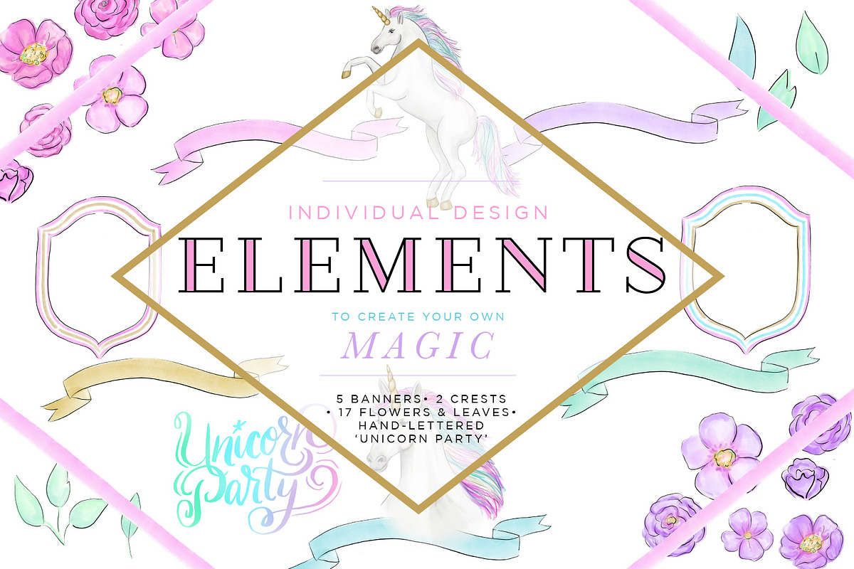Unicorn Party Pack, an Illustration by Relish Designs (Photo 5 of 6)