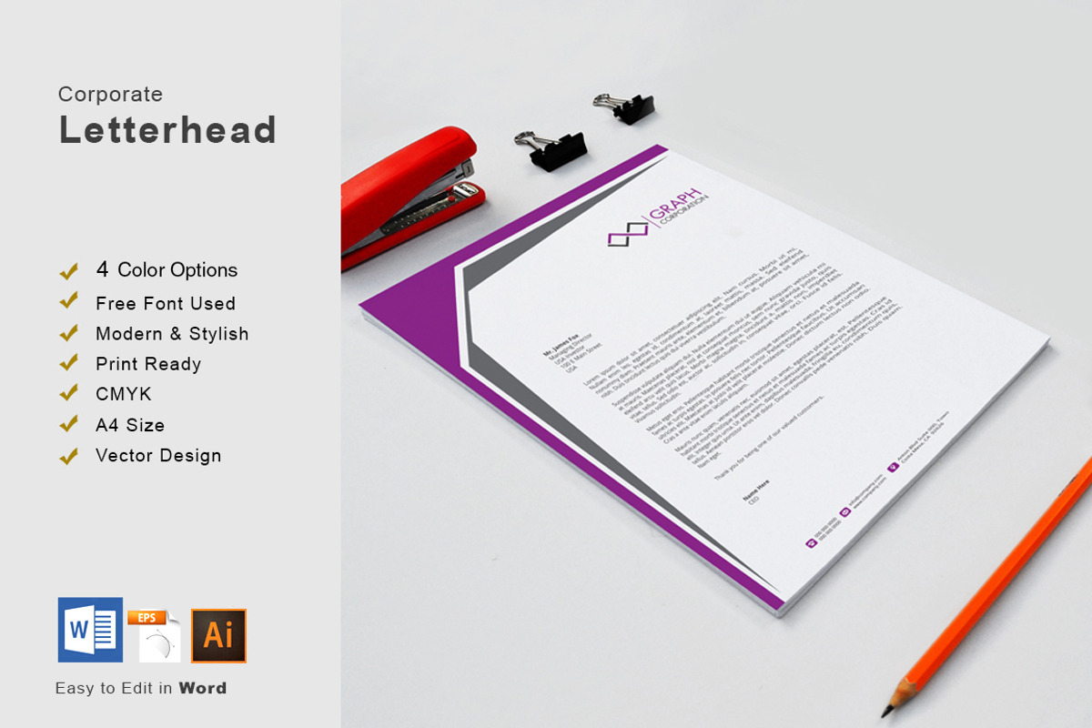 Letterhead, a Stationery Template by asimalikhan555 (Photo 1 of 8)