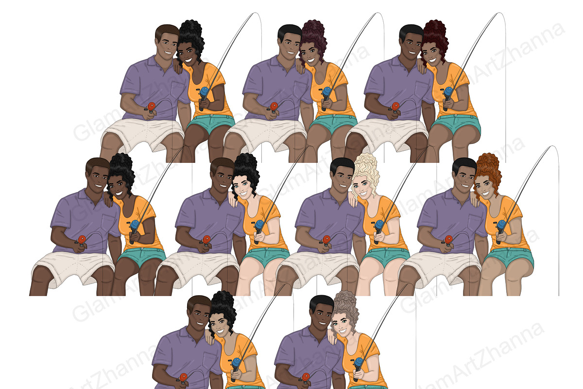 Lake Life Girls Clipart, a Person Illustration by GlamArtZhanna (Photo 3 of 7)