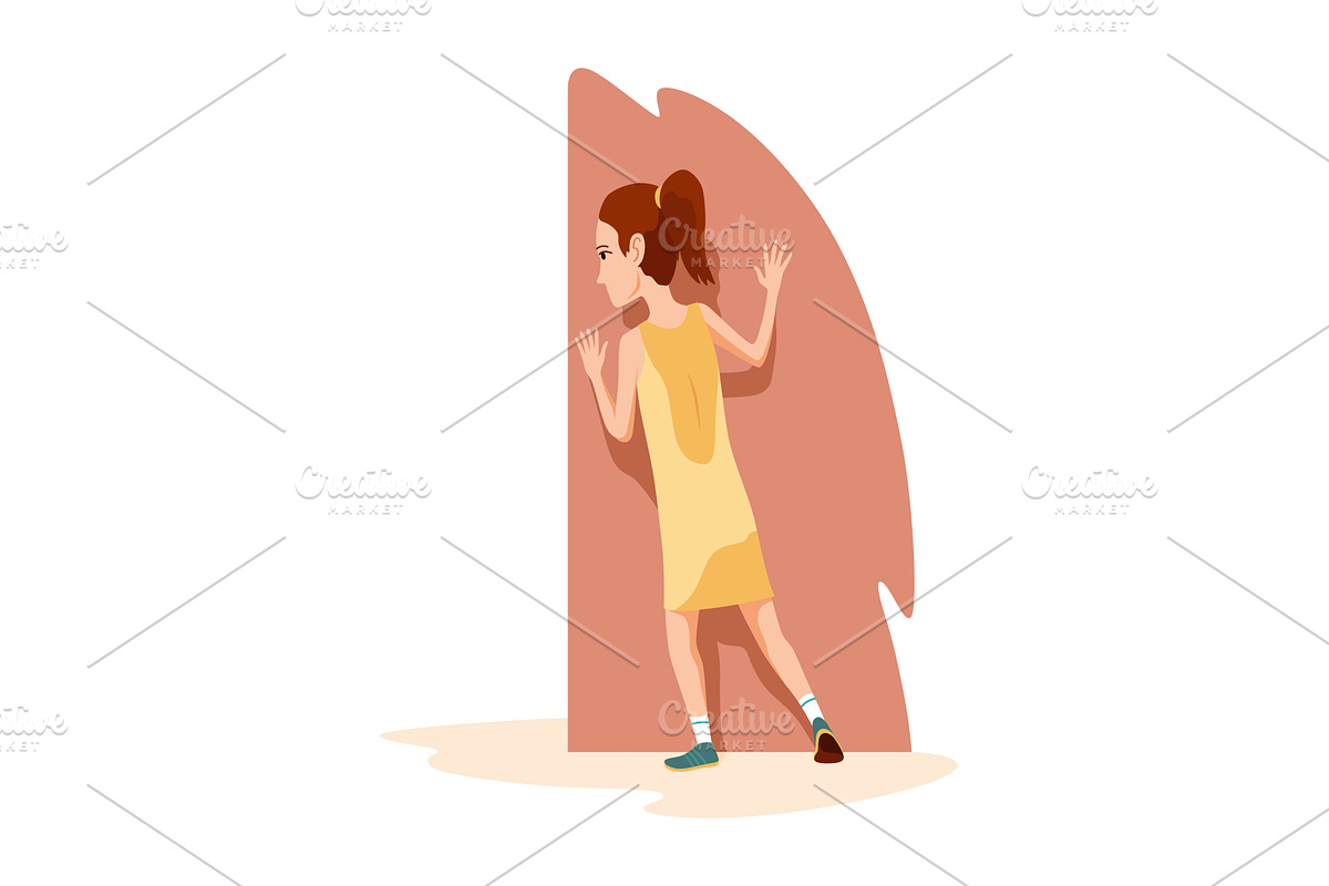 Kid playing hide and seek. Playing, an Illustration by the8monkey