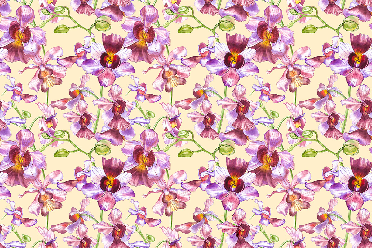 Orchids branch in botanical style, a Decorative Illustration by Ann Astro (Photo 14 of 15)