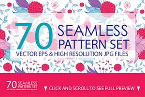 70 Seamless Floral Pattern Set