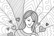 11 Mother's day coloring book page, an Illustration by Somjai King (Thumbnail 2 of 13)