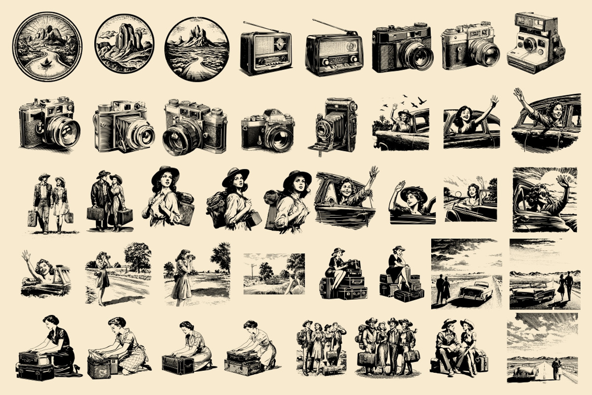 USA Retro Road Trip illustrations, an Object Illustration by Nocturnal Wolf (Photo 17 of 19)