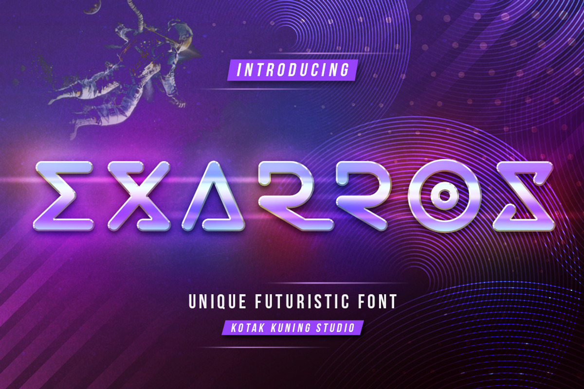 Exarros, a Sans Serif Font by Kotak Kuning Studio (Photo 1 of 7)