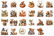 Watercolor Autumn Deer Clipart Bundl, an Illustration by DreamPrint404 (Thumbnail 6 of 6)