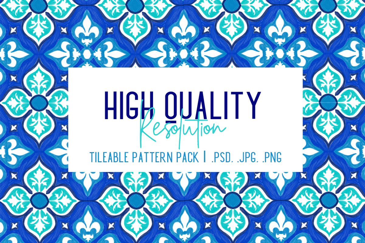 The Blues Handdrawn Tile Patterns, a Pattern Graphic by TheLegacyBrandingCo (Photo 10 of 11)