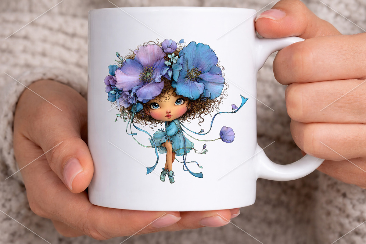 Whimsical Spring Girl Clipart, a Seasonal Illustration by Canvas Craft (Photo 6 of 7)