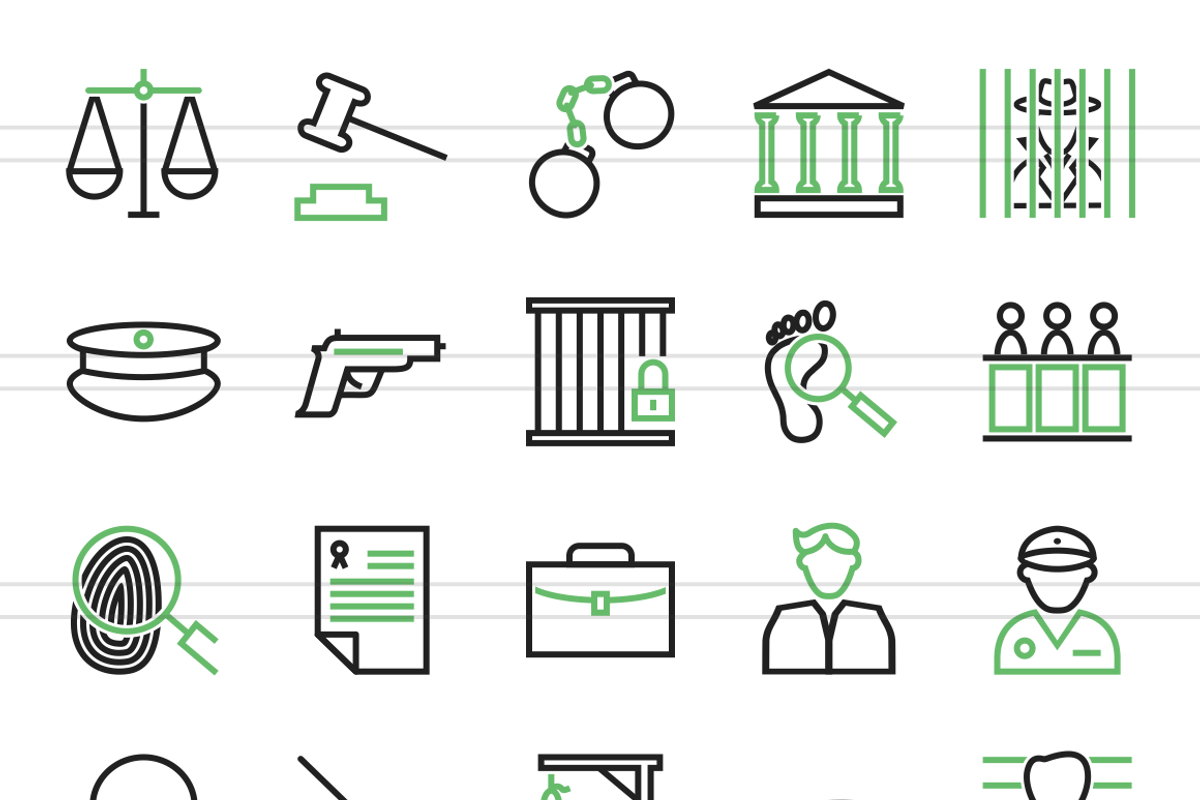 150 Law & Order Line Icons, an Outline Icon by IconBunny (Photo 2 of 6)