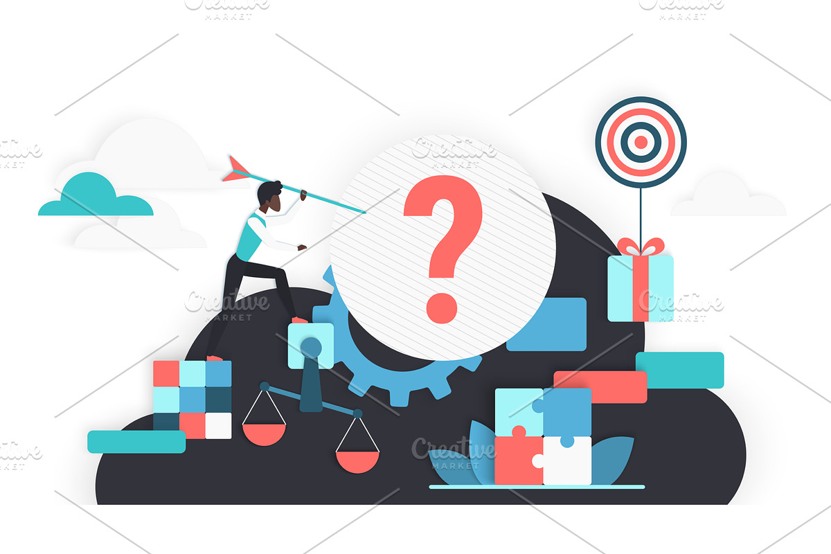 Decision making process cloud shadow, a Finance Illustration by Lemberg Vector
