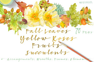 0406 Roses&Succulents&Fall Leaves