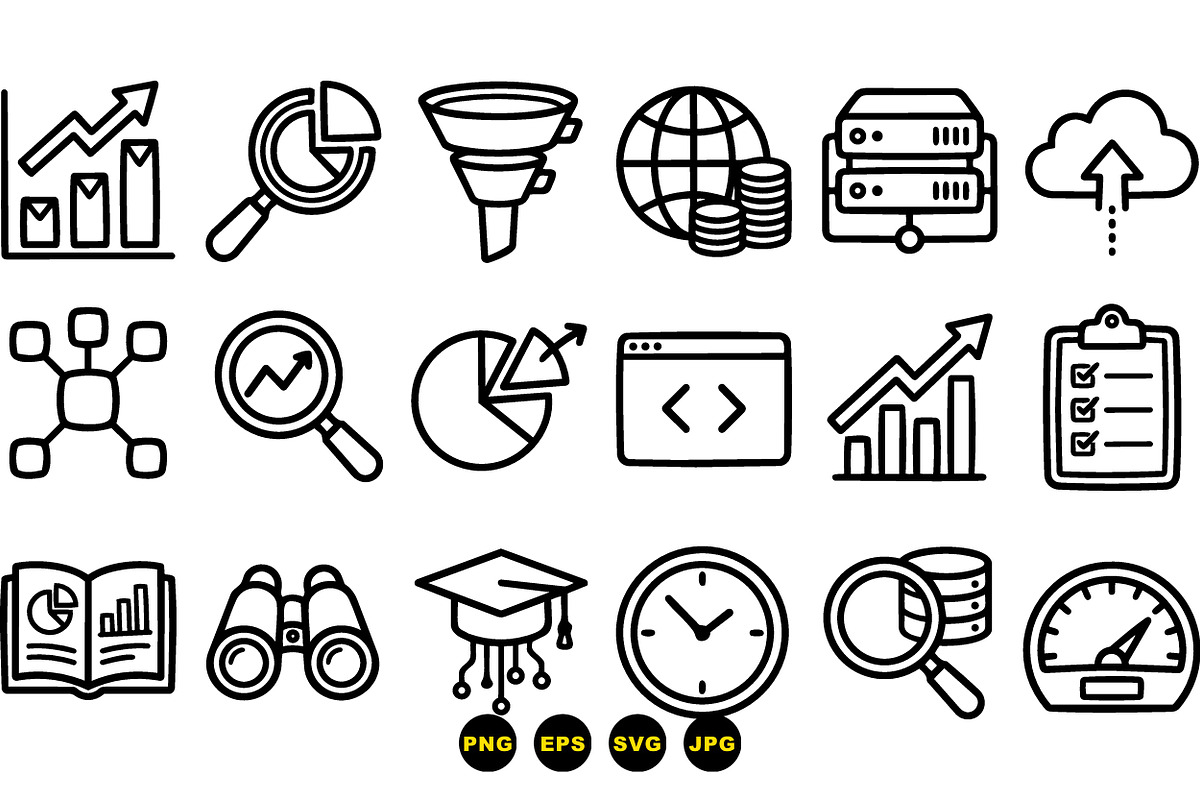 Business Data Analytics Icons Set, an Illustration by designvectx (Photo 3 of 3)