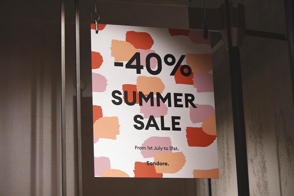 Hanging Flyer Sale Store Mockup, an Advertising Mockup by Asylab (Photo 1 of 5)