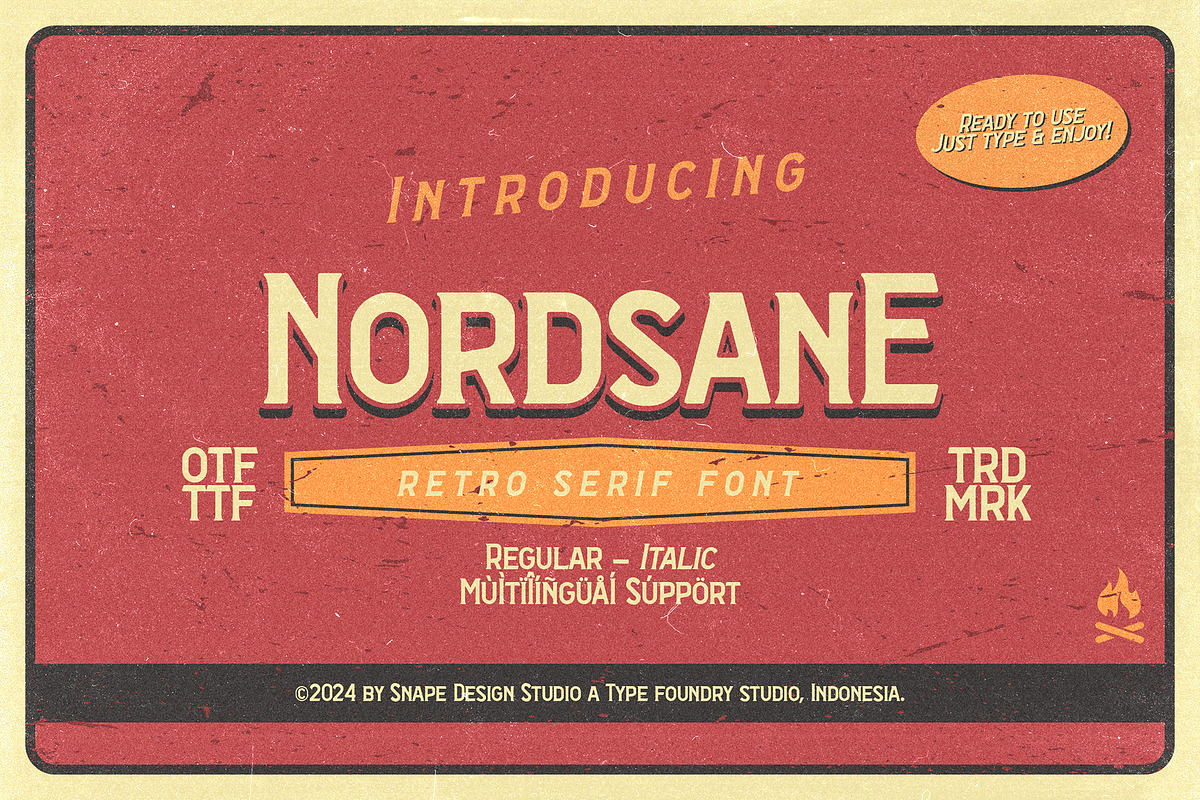 Nordsane - Retro Serif Font, a Serif Font by Snape Design Studio (Photo 1 of 7)