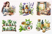 Botanical Wellness Watercolor Clipar, an Illustration by CreationArt (Thumbnail 3 of 5)