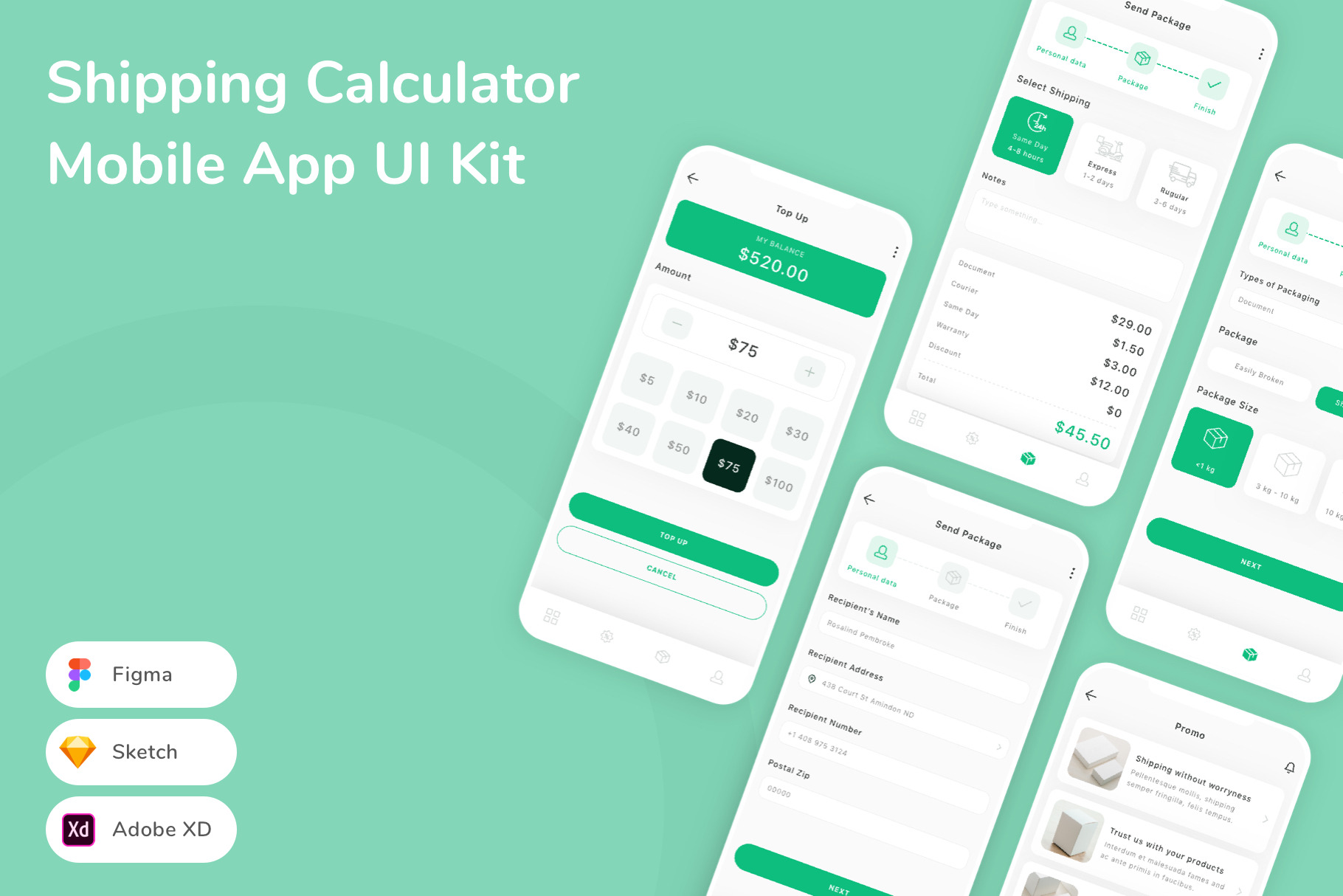 Shipping Calculator App UI Kit, an UI Kit Template by Betush