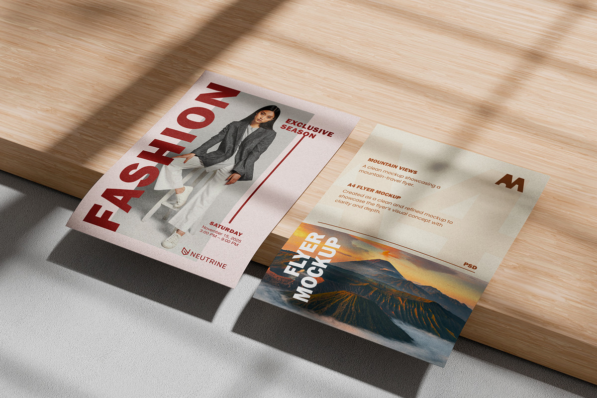 Flyer Mockup, an Advertising Mockup by SLAB! Design (Photo 5 of 7)