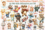 Aviator Bear Sublimation Clipart, an Illustration by Sublimation Artist (Thumbnail 1 of 6)